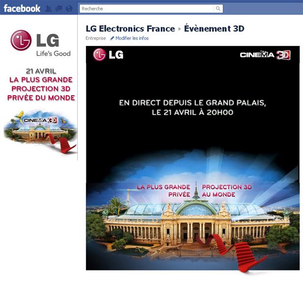 Jeudi 21 Avril : LG vous présente La Plus Grande Projection 3D Privée au Monde au Grand Palais