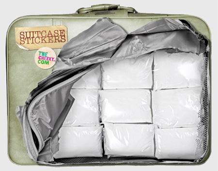 Autocollants valise cocaine Stickers originaux pour valises