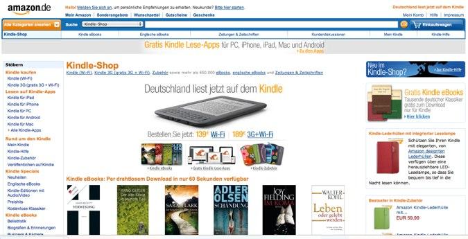 Amazon : le Kindle débarque en Allemagne !