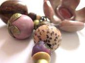 Collier relooké [fleur Fimo graine tropicale]