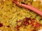 Crumble framboises, pistache chocolat