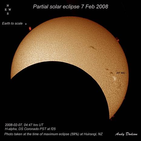 Eclipse partielle de Soleil dans l'hémisphère sud