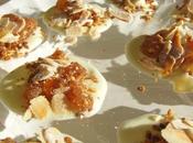 Palets chocolat blanc pralin, amandes grillées écorces d'orange