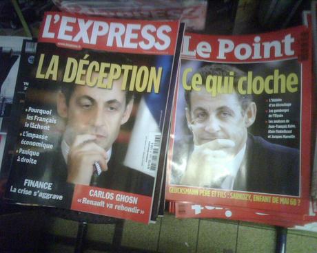 Sarkozy baisse aussi dans les médias