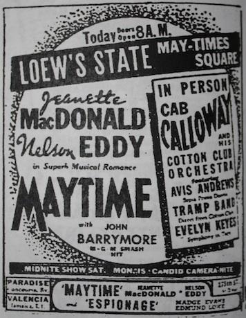 Jeudi 22 avril 1937 :rendez-vous sur May-Times Square pour Calloway !