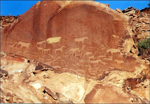 Gravures rupestres de Twyfelfontein en Namibie