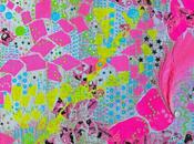 Collage carton avec plume fluo, Decopatch*, masking tapes Posca*