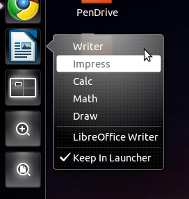 libreoffice quicklist Ubuntu 11.04 : Intégrer tout la suite LibreOffice dans une seule icône sous Unity.