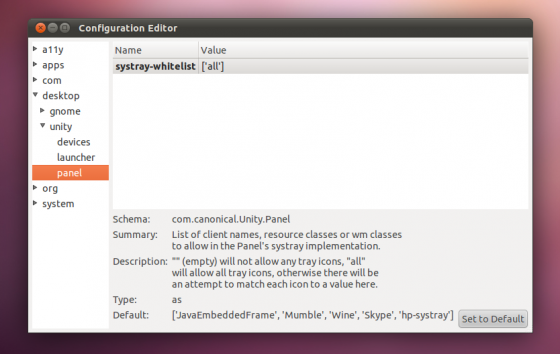 dconf editor 560x354 Ubuntu 11.04 : Retrouver vos applications dans la barre de notification
