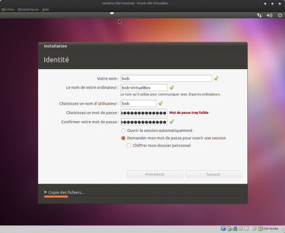 testdrive VirtualBox Ubuntu natty 001 560x458 Tester Unity 3D dUbuntu 11.04 Natty Narwhal sous Virtualbox.