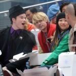'Glee' cast on location at Duffy Square in Times Square, NYC