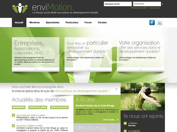 enviMotion, un réseau social dédié aux acteurs du développement durable.