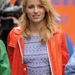 'Glee' in NYC! Dianna Agron and Kevin McHale walk onto the set of 'Glee' filming on location in Times Square