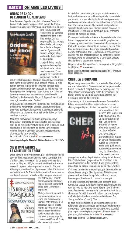 L’auteur Jean-François Capelle obtient une critique littéraire dans le Magazine Fugues, au Québec (mai 2011)