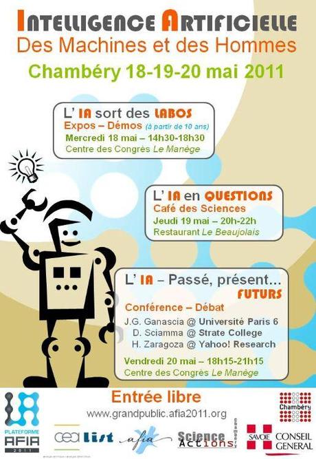 intelligence artificielle AFIA 2011, des machines et des hommes à découvrir à Chambéry du 18 au 20 Mai