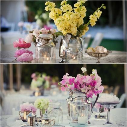 Quelques fleurs dans mon service à thé…