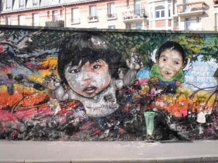 Visages d’enfants – Rue de l’Ourcq (75019)