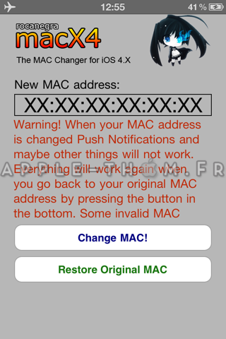 macX4 MAC Changer [MàJ 1.3] : Changer l’adresse MAC de l’iPhone