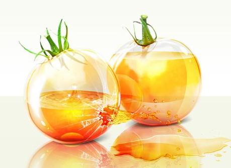 Photoshop : des tomates en verre