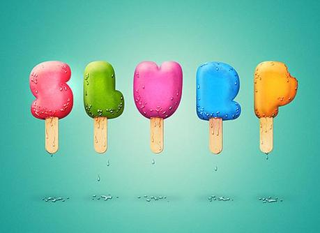 Photoshop : typographie popsicles