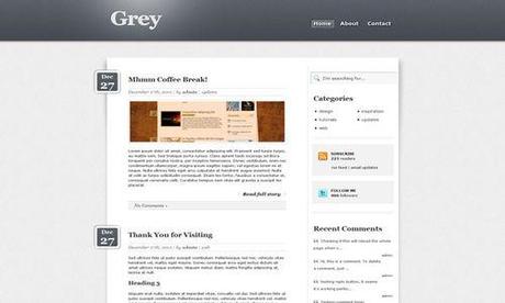Grey A New Free HTML5 CSS3 WordPress Theme Top 10 HTML5 Thèmes pour Wordpress