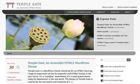 Temple Gate An Accessible HTML5 WordPress Theme Top 10 HTML5 Thèmes pour Wordpress