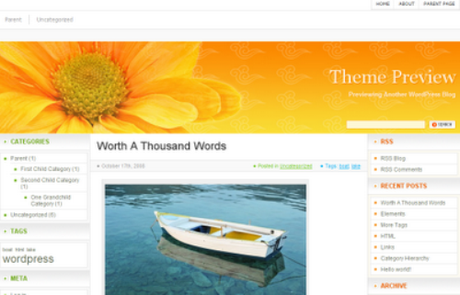 Orange Flower Top 10 HTML5 Thèmes pour Wordpress