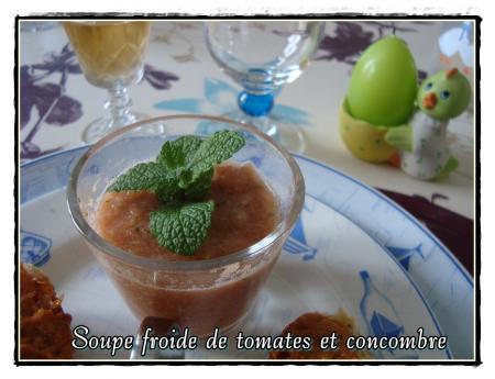 Soupe froide de tomates et concombre