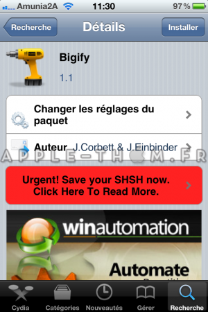 Bigify [ v1.1 ]: Gérer la rotation , la taille et la transparence des icônes