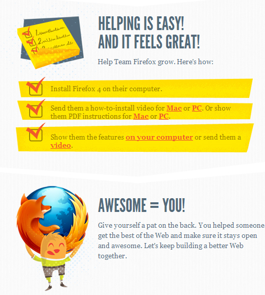Analyse de la page Facebook de Mozilla Firefox : onglet Web hero, explications