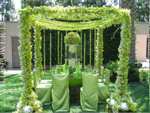 10 decorations de salle de mariage vertes