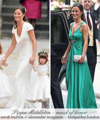Les robes de Pippa Middleton, la demoiselle d'honneur de Kate !