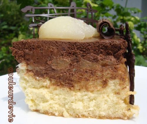 Gâteau mousseux chocolat/poire