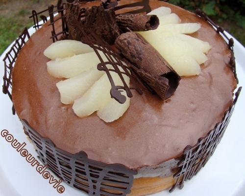Gâteau mousseux chocolat/poire