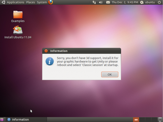 ubuntu11.04 no 3d unity 560x418 Ubuntu 11.04   Activer les effets compiz sur gnome classic