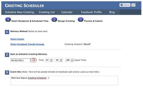 Greeting Scheduler ou comment programmer des statuts Facebook