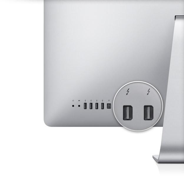 iMac mid 2011 Back Thunderbolt ports Nouvel iMac : 2 écrans supplémentaires