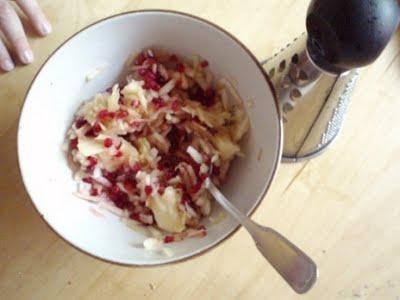 Compote crue de pommes et framboises
