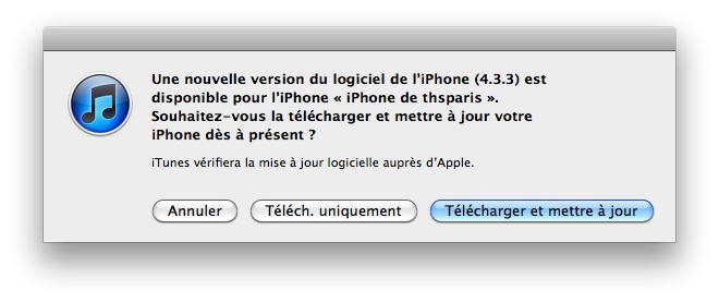 iOS 4.3.3 disponible pour iPhone, iPod Touch et iPad