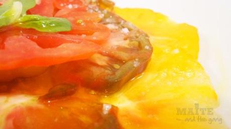 Carpaccio coloré et foufou de tomates anciennes “tomates ananas” !