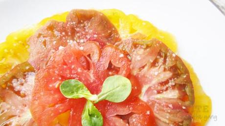 Carpaccio coloré et foufou de tomates anciennes “tomates ananas” !