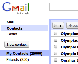 25Kcontacts De 10 000 à 25 000 contacts par compte Gmail
