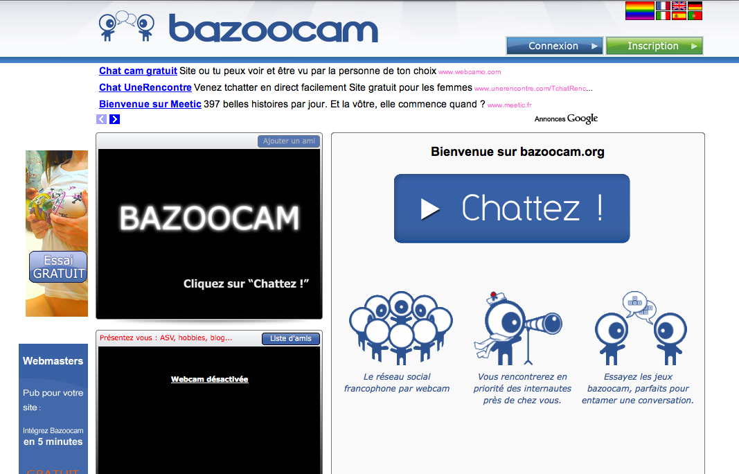 Bazoocam.org veut faire durer le chat aléatoire