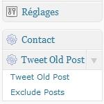 menu tweetOP Tweeter ses anciens articles Wordpress automatiquement