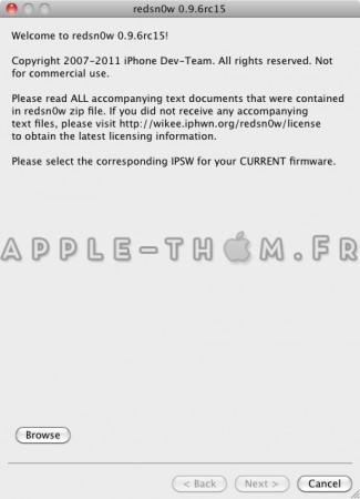 Jailbreak Untethered de l’iOS 4.3.3 est disponible via Redsn0w 0.9.6rc15