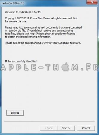 [Tuto] Jailbreak iOS 4.3.3 Untethered par Redsn0w 0.9.6rc15 [Win/Mac]
