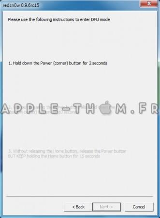 [Tuto] Jailbreak iOS 4.3.3 Untethered par Redsn0w 0.9.6rc15 [Win/Mac]
