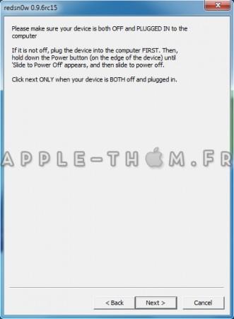 [Tuto] Jailbreak iOS 4.3.3 Untethered par Redsn0w 0.9.6rc15 [Win/Mac]