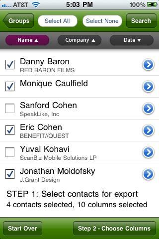 Contacts2Excel : App. Gratuites pour iPhone, iPod !