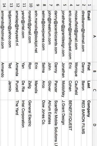 Contacts2Excel : App. Gratuites pour iPhone, iPod !
